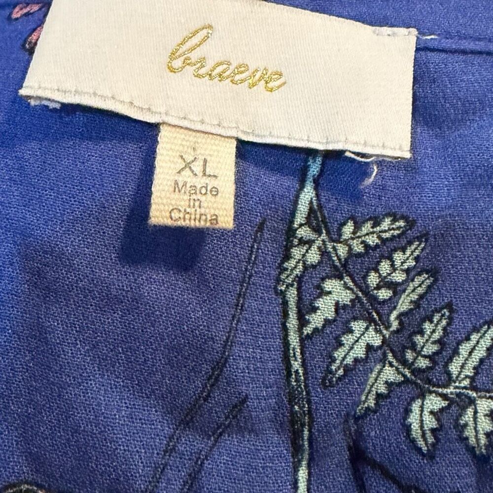 BRAEVE Women’s Blue Pink Floral Sleeveless Tie Neck Dress Size XL - Picture 4 of 6